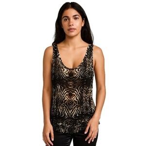 Alberto Makali Womena Blouse‎ Silk Zebra Print Career Workwear Business Large